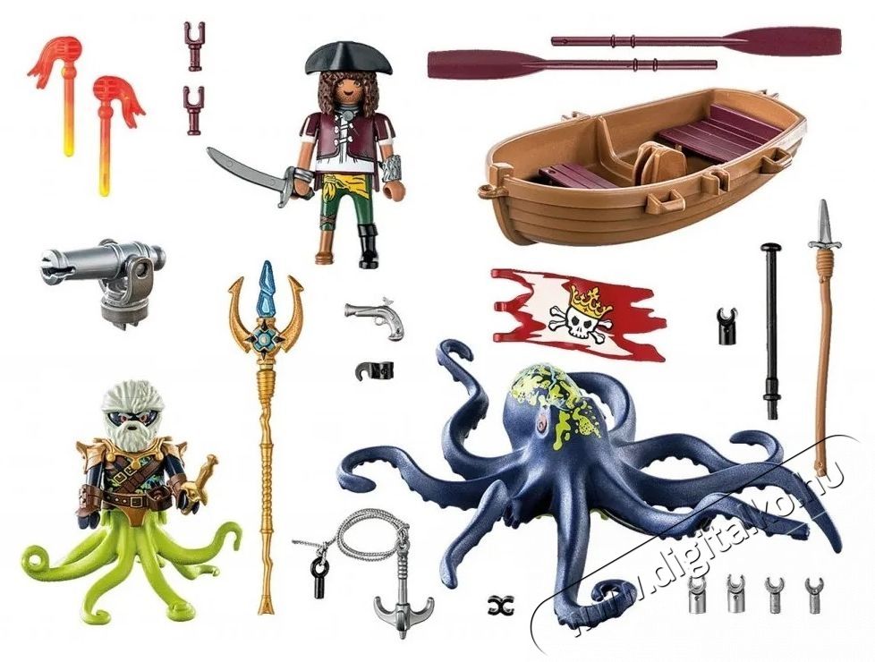 PLAYMOBIL Harc egy &oacute;ri&aacute;s tintahal ellen H&aacute;ztart&aacute;s / Otthon / K&uuml;lt&eacute;r - J&aacute;t&eacute;k / Sport - J&aacute;t&eacute;kfigura - 532040