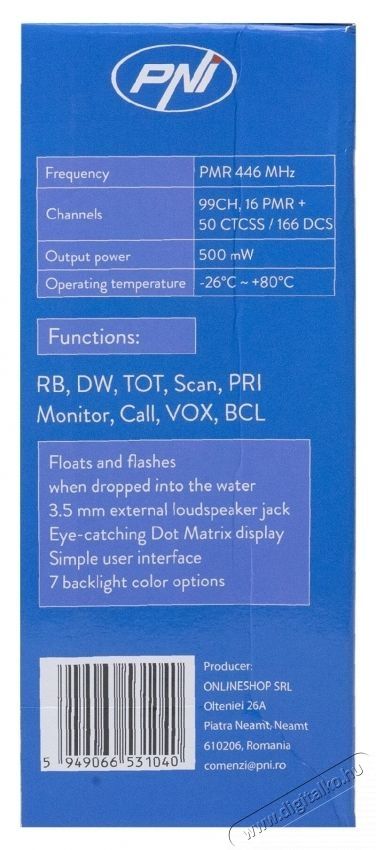 PNI PMR R70 PRO 446MHz hordozhat&oacute; r&aacute;di&oacute;&aacute;llom&aacute;s Mobil / Kommunik&aacute;ci&oacute; / Smart - Walkie-Talkie / PMR r&aacute;di&oacute; - Walkie-Talkie / PMR r&aacute;di&oacute; - 535588