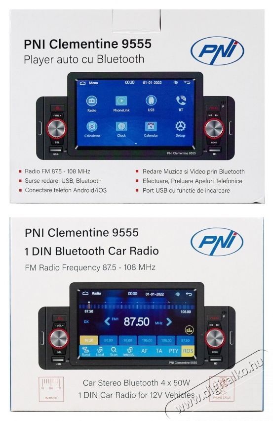 PNI Clementine 9555 Aut&oacute;s MP5 lej&aacute;tsz&oacute; Aut&oacute;hifi / Aut&oacute; felszerel&eacute;s - Aut&oacute;r&aacute;di&oacute; fejegys&eacute;g - Aut&oacute;r&aacute;di&oacute; fejegys&eacute;g - 535501