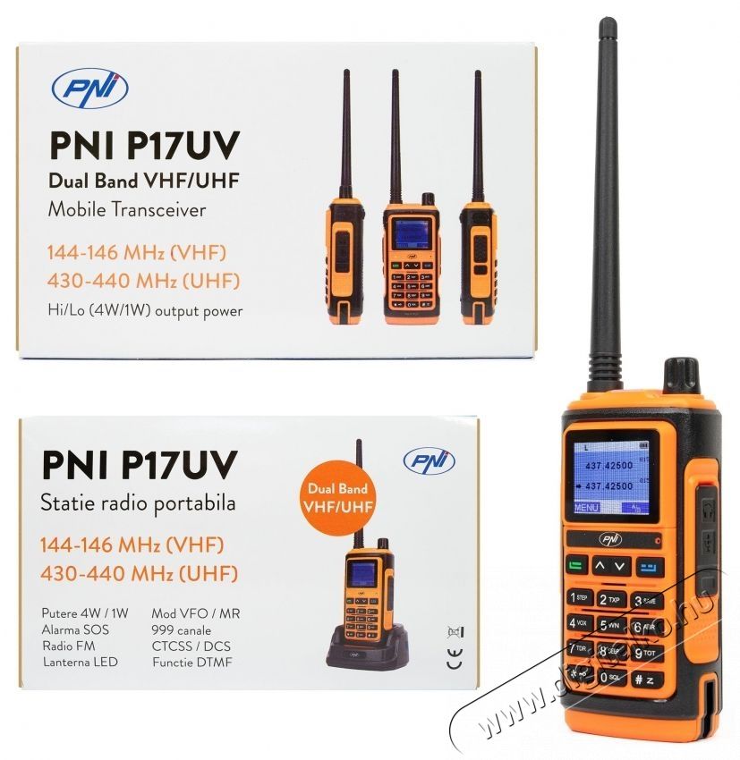 PNI P17UV Hordozhat&oacute; VHF/UHF r&aacute;di&oacute;&aacute;llom&aacute;s Mobil / Kommunik&aacute;ci&oacute; / Smart - Walkie-Talkie / PMR r&aacute;di&oacute; - Walkie-Talkie / PMR r&aacute;di&oacute; - 535546