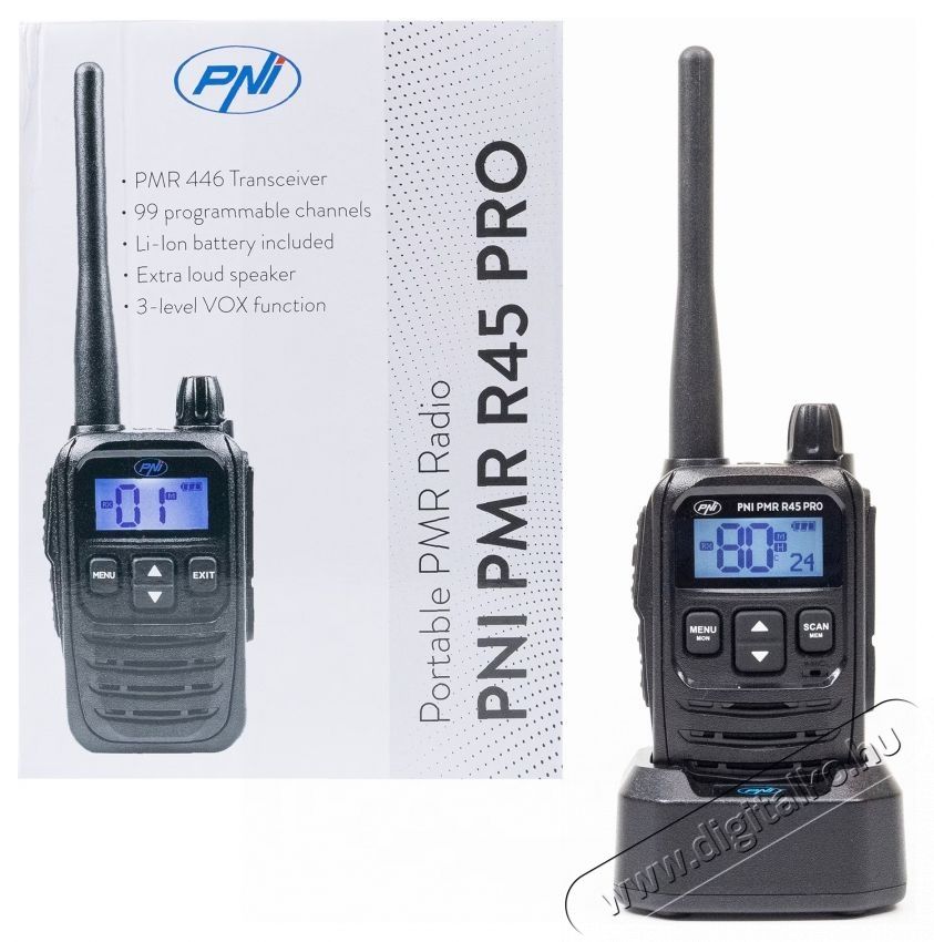 PNI PMR R45 PRO 446MHz hordozhat&oacute; r&aacute;di&oacute;&aacute;llom&aacute;s Mobil / Kommunik&aacute;ci&oacute; / Smart - Walkie-Talkie / PMR r&aacute;di&oacute; - Walkie-Talkie / PMR r&aacute;di&oacute; - 535520