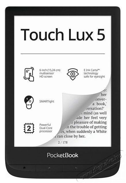 Pocketbook PB628-P-WW Touch Lux 5 6" fekete E-Book olvas&oacute; Mobil / Kommunik&aacute;ci&oacute; / Smart - E-book olvas&oacute; - 387495