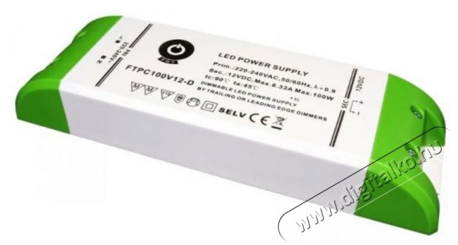 POS POWER FTPC100V12-D 12V/8.33A 100W IP20 szabályozható LED tápegység Háztartás / Otthon / Kültér - Világítás / elektromosság - Lámpa kiegészítő - 396435