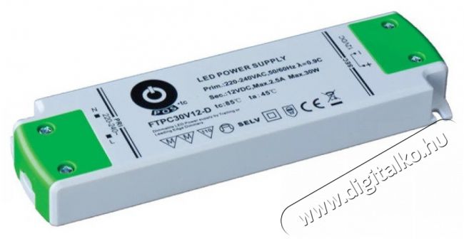 POS POWER FTPC30V12-D 12V/2.5A 30W IP20 szabályozható LED tápegység Háztartás / Otthon / Kültér - Világítás / elektromosság - Lámpa kiegészítő - 396402