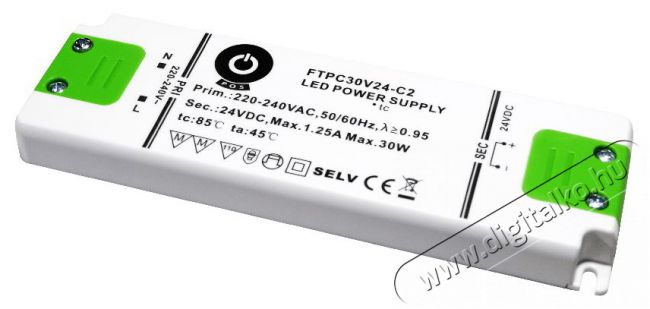 POS POWER FTPC30V24-C2 24V/1.25A 30W IP20 LED tápegység Háztartás / Otthon / Kültér - Világítás / elektromosság - Lámpa kiegészítő - 396370