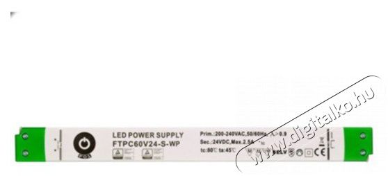 POS POWER FTPC60V24-S-WP 24V/2.5A 60W IP66 vékony vízálló LED tápegység Háztartás / Otthon / Kültér - Világítás / elektromosság - Lámpa kiegészítő - 396419