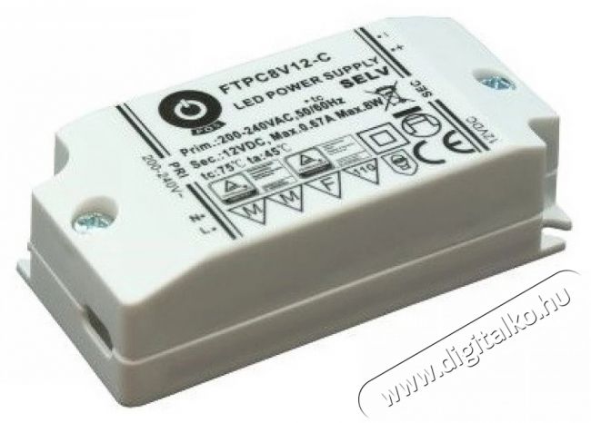 POS POWER FTPC8V12-C 12V/0.67A 8W IP20 LED tápegység Háztartás / Otthon / Kültér - Világítás / elektromosság - Lámpa kiegészítő - 396333