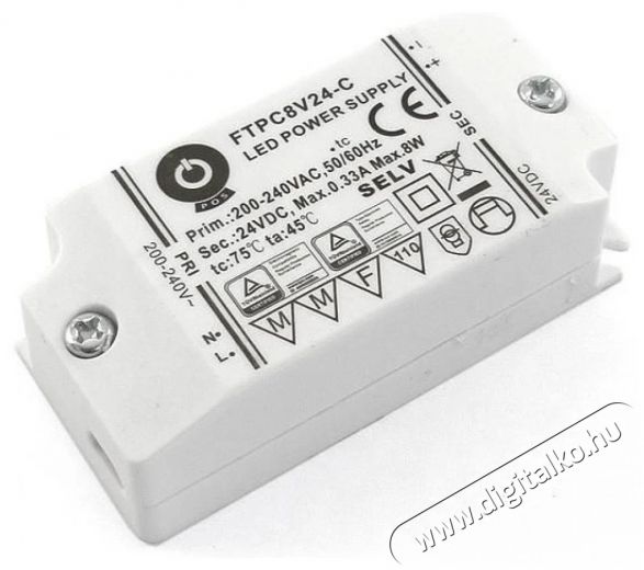 POS POWER FTPC8V24-C 24V/0.33A 8W IP20 LED tápegység Háztartás / Otthon / Kültér - Világítás / elektromosság - Lámpa kiegészítő - 396334