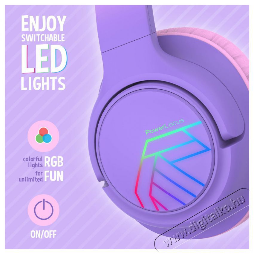 PowerLocus Bobo Purple / Pink Audio-Video / Hifi / Multim&eacute;dia - F&uuml;l &eacute;s Fejhallgat&oacute;k - Fejhallgat&oacute; - 519078