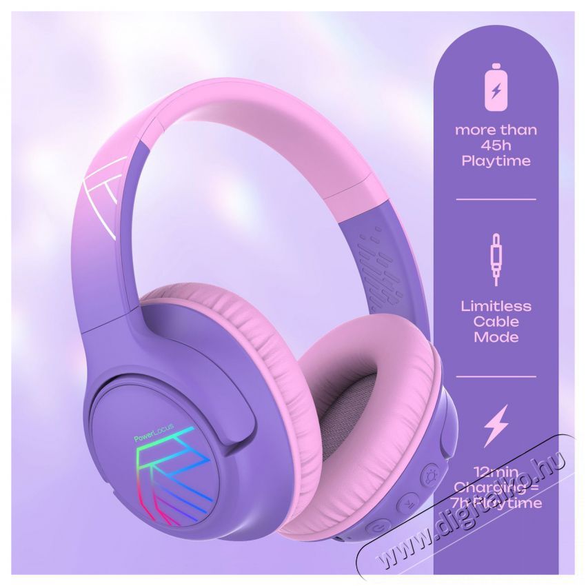 PowerLocus Bobo Purple / Pink Audio-Video / Hifi / Multim&eacute;dia - F&uuml;l &eacute;s Fejhallgat&oacute;k - Fejhallgat&oacute; - 519078