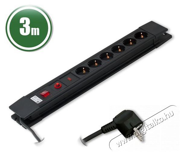 PRC 6-os túlfeszültség védett (3 m) elosztó Háztartás / Otthon / Kültér - Világítás / elektromosság - Hálózati elosztó / hosszabbító / adapter - 389632