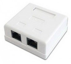 PRC Cat.5E UTP fali aljzat, 2 portos, öntapadós Háztartás / Otthon / Kültér - Világítás / elektromosság - Hálózati elosztó / hosszabbító / adapter - 389402