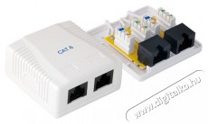 PRC Cat.6 UTP fali aljzat, 2 portos, öntapadós Háztartás / Otthon / Kültér - Világítás / elektromosság - Hálózati elosztó / hosszabbító / adapter - 389426