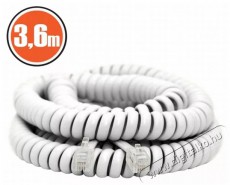 PRC 20104 4P4C spirál telefonvezeték 3,6m fehér Mobil / Kommunikáció / Smart - Vezetékes telefon / fax - 478843