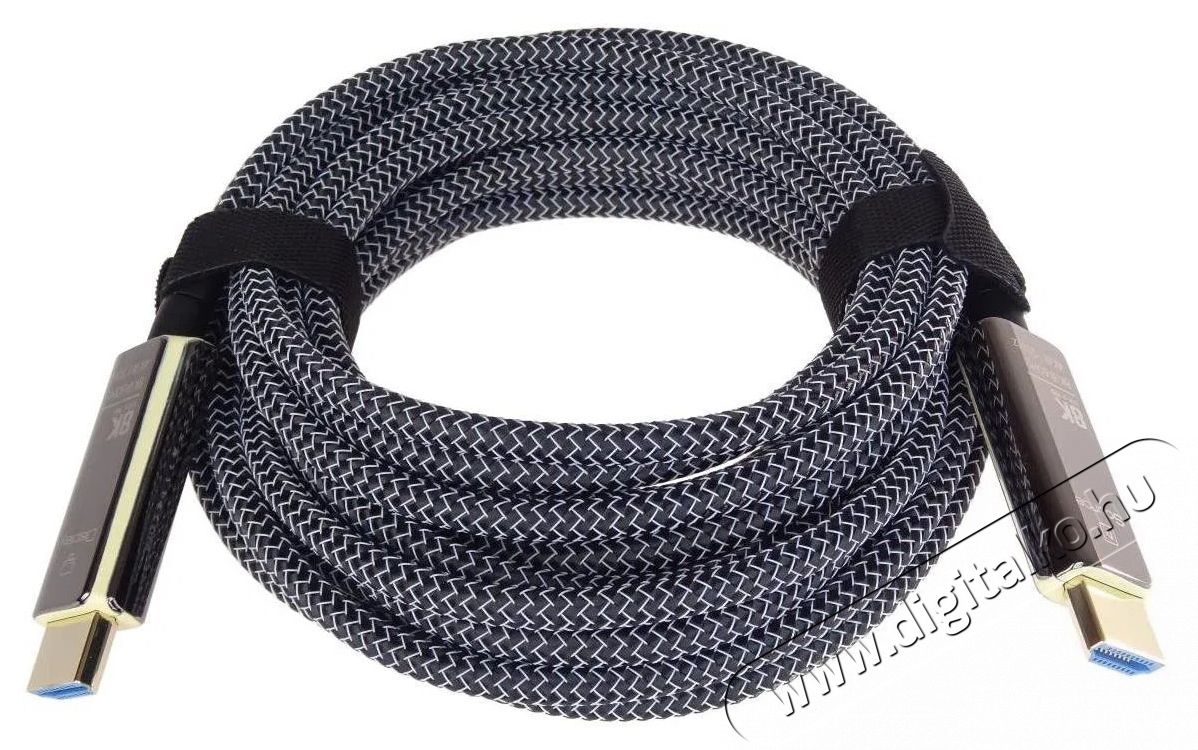 PremiumCord Ultra High Speed HDMI 2.1 Optikai &uuml;vegsz&aacute;lk&aacute;bel, 8K/60Hz, aranyozott, 5m videok&aacute;bel 5m Tv kieg&eacute;sz&iacute;tők - K&aacute;bel / csatlakoz&oacute; - Hdmi k&aacute;bel - 532092