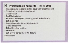 ProfiCare PC-HT 3045 Hajszárító - antracit Szépségápolás / Egészség - Hajápolás - Hajszárító - 359624