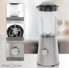 Proficook PC-UM 1213 turmixgép - inox Konyhai termékek - Konyhai kisgép (előkészítés / feldolgozás) - Turmixgép - 364169