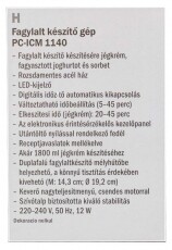 Proficook PC-ICM 1140 fagylalt készítő Konyhai termékek - Konyhai kisgép (sütés / főzés / hűtés / ételkészítés) - Fagylaltkészítő gép - 347998