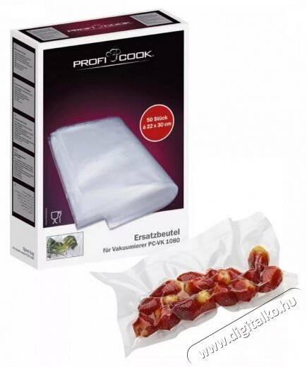 Proficook Vákuum kicsi 22x30cm vákuum tasak - 50db Konyhai termékek - Fóliahegesztő - Vákumfólia - 364171