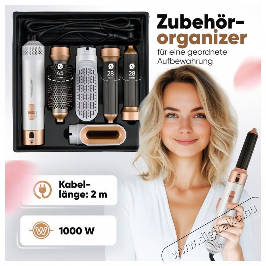 ProfiCare PC-HAS 3132 wei&szlig;-ros&eacute; 1000W hajform&aacute;z&oacute; Sz&eacute;ps&eacute;g&aacute;pol&aacute;s / Eg&eacute;szs&eacute;g - Haj&aacute;pol&aacute;s - Meleglevegős hajform&aacute;z&oacute; - 513296