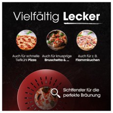 Clatronic PM 3787 rot 1.200W pizzasütő Konyhai termékek - Konyhai kisgép (sütés / főzés / hűtés / ételkészítés) - Konyhai különlegesség - 513294