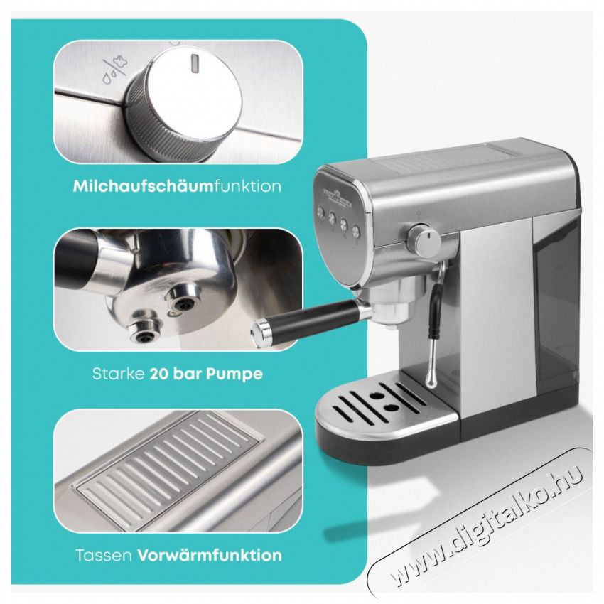 Proficook PC-ES/KA 1265 inox k&aacute;v&eacute;főző Konyhai term&eacute;kek - K&aacute;v&eacute;főző / k&aacute;v&eacute;&ouml;rlő / kieg&eacute;sz&iacute;tő - Pressz&oacute; k&aacute;v&eacute;főző - 513297