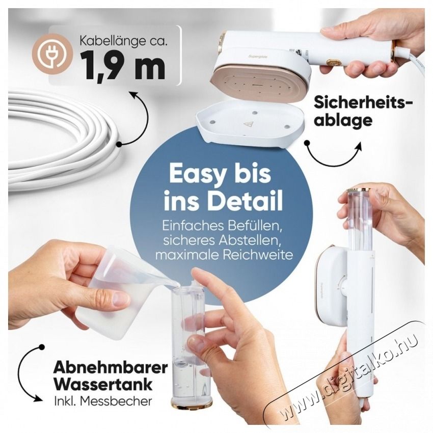 ProfiCare PC-DG 3124 feh&eacute;r-r&oacute;zsasz&iacute;n Gőz&ouml;lő H&aacute;ztart&aacute;s / Otthon / K&uuml;lt&eacute;r - Vasal&oacute; - Vasal&oacute; - 531153