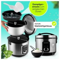 Proficook PC-RK 1285 rizsfőző rozsdamentes ac&eacute;l Konyhai term&eacute;kek - Konyhai kisg&eacute;p (s&uuml;t&eacute;s / főz&eacute;s / hűt&eacute;s / &eacute;telk&eacute;sz&iacute;t&eacute;s) - Rizsfőző - 531152
