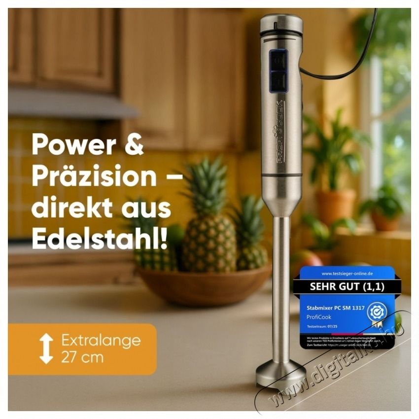 Proficook PC-SM 1317 botmixer rozsdamentes ac&eacute;l Konyhai term&eacute;kek - Konyhai kisg&eacute;p (elők&eacute;sz&iacute;t&eacute;s / feldolgoz&aacute;s) - Botmixer - 531151