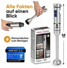 Proficook PC-SM 1317 botmixer rozsdamentes ac&eacute;l Konyhai term&eacute;kek - Konyhai kisg&eacute;p (elők&eacute;sz&iacute;t&eacute;s / feldolgoz&aacute;s) - Botmixer - 531151