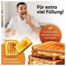 Proficook PC-ST 1297 szendvics keny&eacute;rpir&iacute;t&oacute; rozsdamentes ac&eacute;l Konyhai term&eacute;kek - Konyhai kisg&eacute;p (s&uuml;t&eacute;s / főz&eacute;s / hűt&eacute;s / &eacute;telk&eacute;sz&iacute;t&eacute;s) - Melegszendvics / gofri s&uuml;tő - 531150