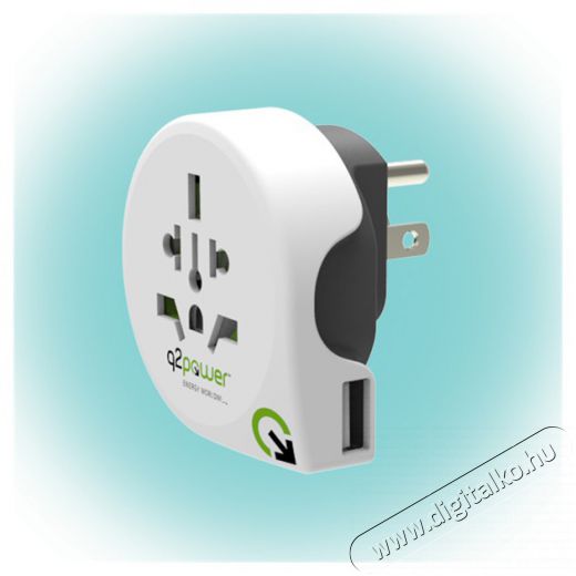 Q2POWER Q2 Power Q2WUS-USB Világ - USA USB utazó adapter Háztartás / Otthon / Kültér - Világítás / elektromosság - Hálózati elosztó / hosszabbító / adapter - 466074