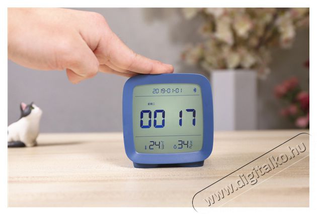 QINGPING  Bluetooth Alarm clock (Temperature & RH monitor) - blue Háztartás / Otthon / Kültér - Óra - Ébresztőóra - 521101