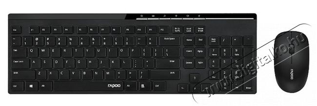 Rapoo X8100 vezeték nélküli billentyűzet + egér (158326) - fekete Iroda és számítástechnika - Billentyűzet / billentyűzet szett - Vezeték nélküli - 315455