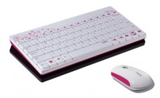 Rapoo 8000 vezeték nélküli billentyűzet + egér, fehér/pink - 153622 Iroda és számítástechnika - Billentyűzet / billentyűzet szett - Vezeték nélküli - 287060