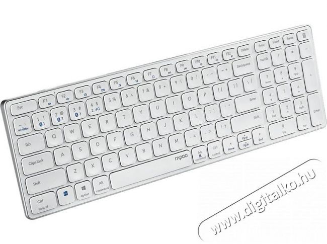 Rapoo E9700M BLUETOOTH (3.0+4.0) + 2,4GHZ VEZ.NÉLK. BILL.,FEHÉR (217473) Iroda és számítástechnika - Billentyűzet / billentyűzet szett - Vezeték nélküli - 399242