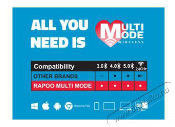 Rapoo M300 BT(3.0+4.0) + 2,4GHZ Vezeték nélküli egér - kék Iroda és számítástechnika - Egér - Vezeték nélküli egér - 403690