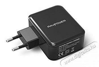 RAVPower RP-PC001 24W fekete, dupla hálózati töltő Mobil / Kommunikáció / Smart - Mobiltelefon kiegészítő / tok - Kiegészítő - 396675