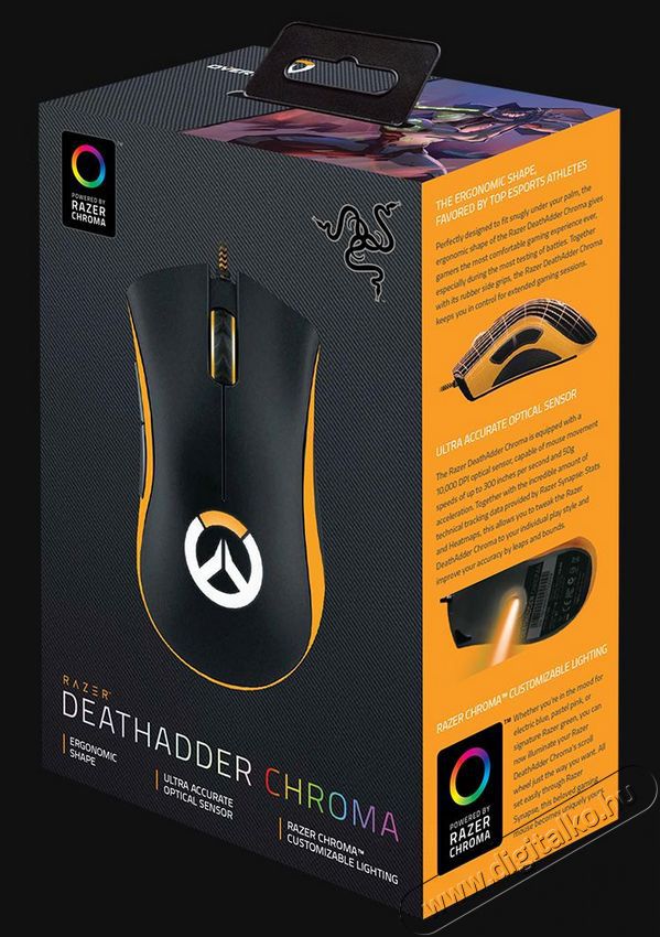 Razer DeathAdder Chroma Overwatch Edition Gamer egér (RZ01-01210300-R3M1) Iroda és számítástechnika - Egér - Vezetékes egér - 324571