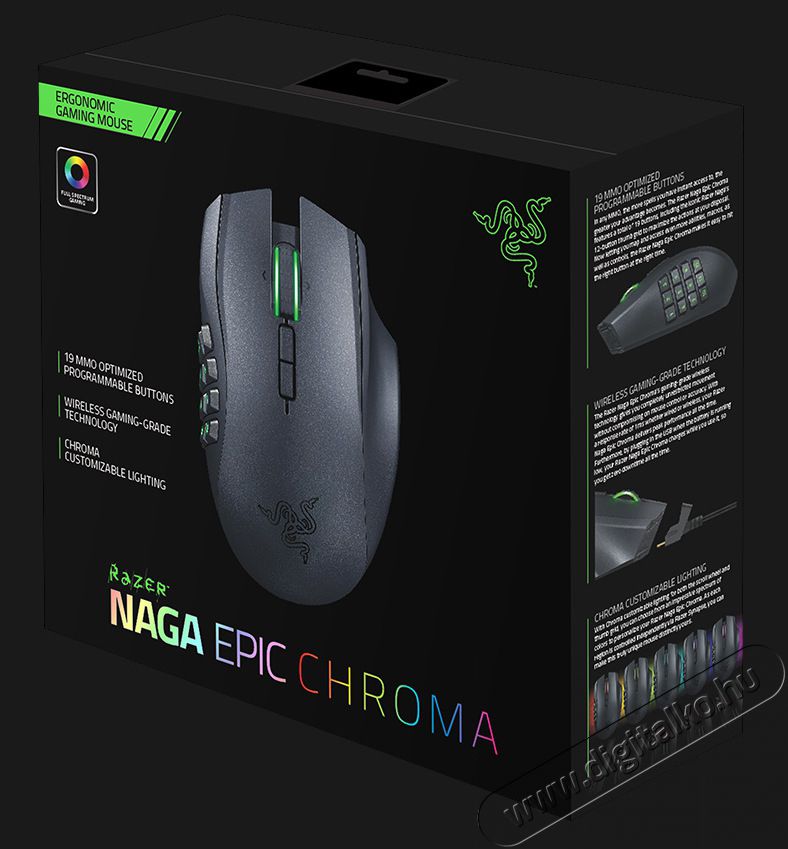 Razer Naga Epic Chroma vezeték nélküli Gamer egér (RZ01-01230100-R3G1) Iroda és számítástechnika - Egér - Vezeték nélküli egér - 324572