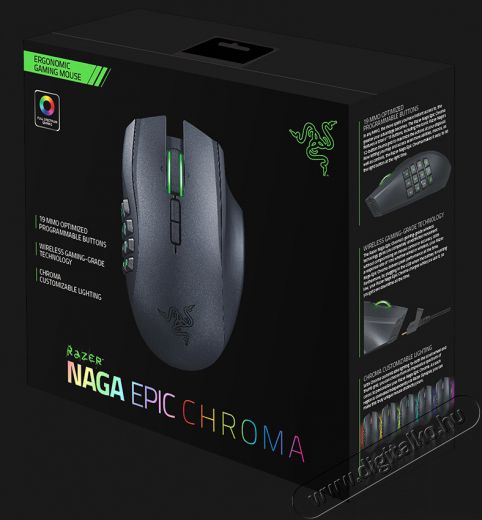 Razer Naga Epic Chroma vezeték nélküli Gamer egér (RZ01-01230100-R3G1) Iroda és számítástechnika - Egér - Vezeték nélküli egér - 324572
