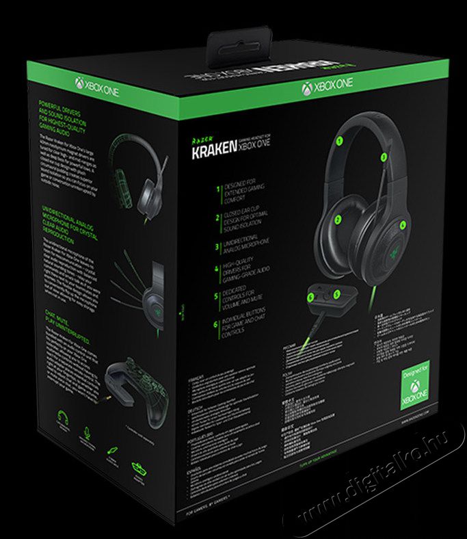 Razer Kraken Xbox One Gamer headset (RZ04-01140100-R3M1) Audio-Video / Hifi / Multimédia - Fül és Fejhallgatók - Fejhallgató mikrofonnal / headset - 324604