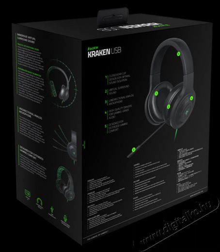 Razer Kraken USB Gamer headset (RZ04-01200100-R3M1) Audio-Video / Hifi / Multimédia - Fül és Fejhallgatók - Fejhallgató mikrofonnal / headset - 324605