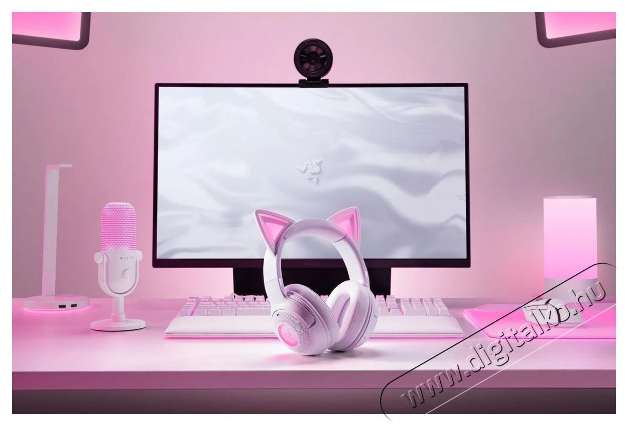 Razer Kraken Kitty V2 BT - White Audio-Video / Hifi / Multim&eacute;dia - F&uuml;l &eacute;s Fejhallgat&oacute;k - Fejhallgat&oacute; mikrofonnal / headset - 519104