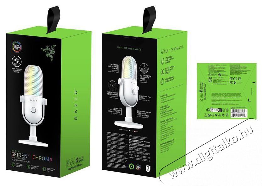 Razer Seiren V3 Chroma Fot&oacute;-Vide&oacute; kieg&eacute;sz&iacute;tők - Mikrofon - Fot&oacute;-vide&oacute; mikrofon - 525728