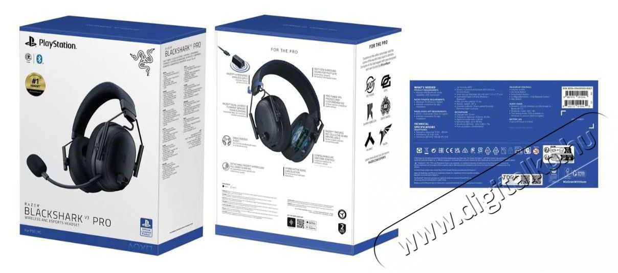 Razer BlackShark V3 Pro for PlayStation - Black Audio-Video / Hifi / Multim&eacute;dia - F&uuml;l &eacute;s Fejhallgat&oacute;k - Fejhallgat&oacute; - 529920