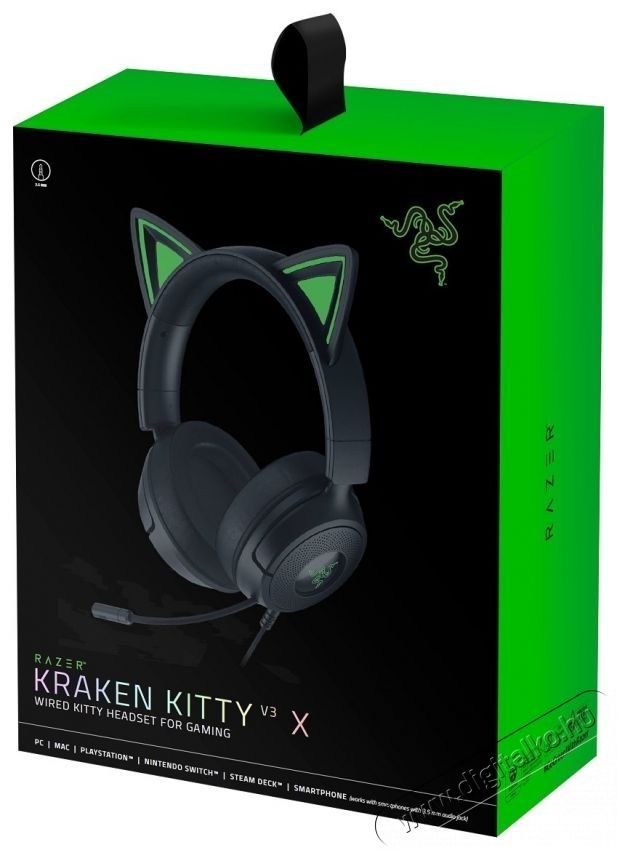 Razer Kraken Kitty V3 X - Black gamer fejhallgat&oacute; Audio-Video / Hifi / Multim&eacute;dia - F&uuml;l &eacute;s Fejhallgat&oacute;k - Fejhallgat&oacute; mikrofonnal / headset - 535641