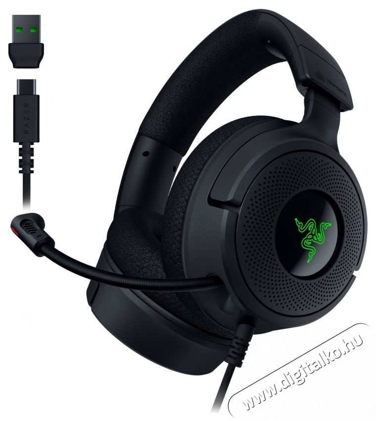 Razer Kraken V4 X vezet&eacute;kes j&aacute;t&eacute;kfejhallgat&oacute;, Razer Chroma RGB vil&aacute;g&iacute;t&aacute;s, 7.1 surround, t&ouml;bbplatformos, fekete RZ04-05180100-R3M1 Audio-Video / Hifi / Multim&eacute;dia - F&uuml;l &eacute;s Fejhallgat&oacute;k - Fejhallgat&oacute; mikrofonnal / headset - 540537