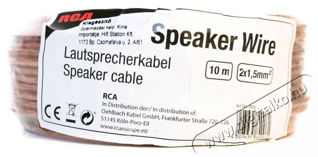 Rca 84006 HANGSZÓRÓKÁBEL 2X1.5MM 10M Audio-Video / Hifi / Multimédia - Hangfal - Hangfalszett - Hangszóró kábel / csatlakozó - 366648