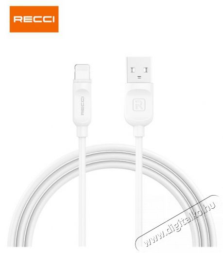 RECCI RCL-P100W 1m Lightning - USB fehér adat- és töltőkábel Iroda és számítástechnika - Számítógép tartozék - USB kábel - 459032